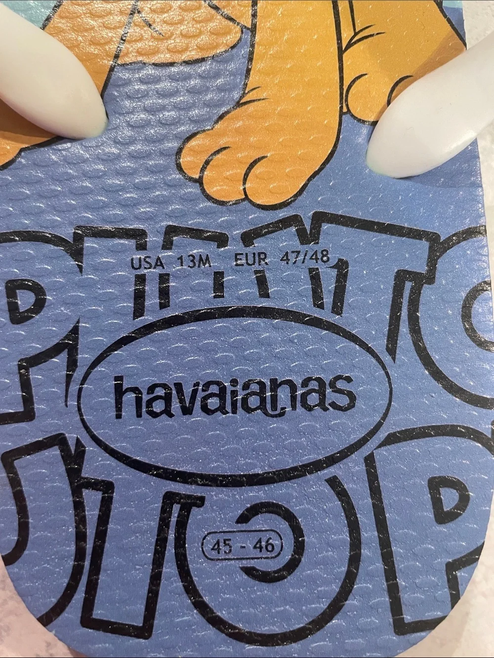 Havaianas Pluto Graphic Flip Flops - Light Blue, Yellow & White